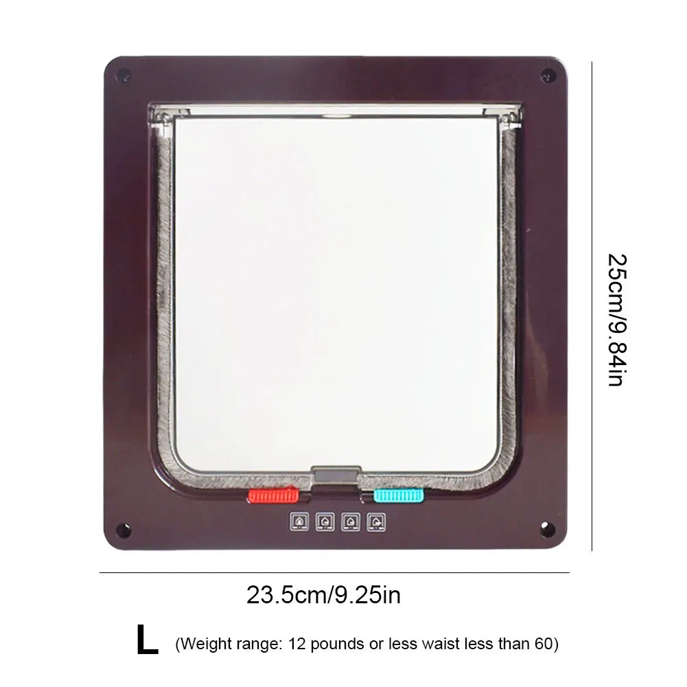 Cat Flap Door With 4 Way Lock ABS Plastic Entryway
