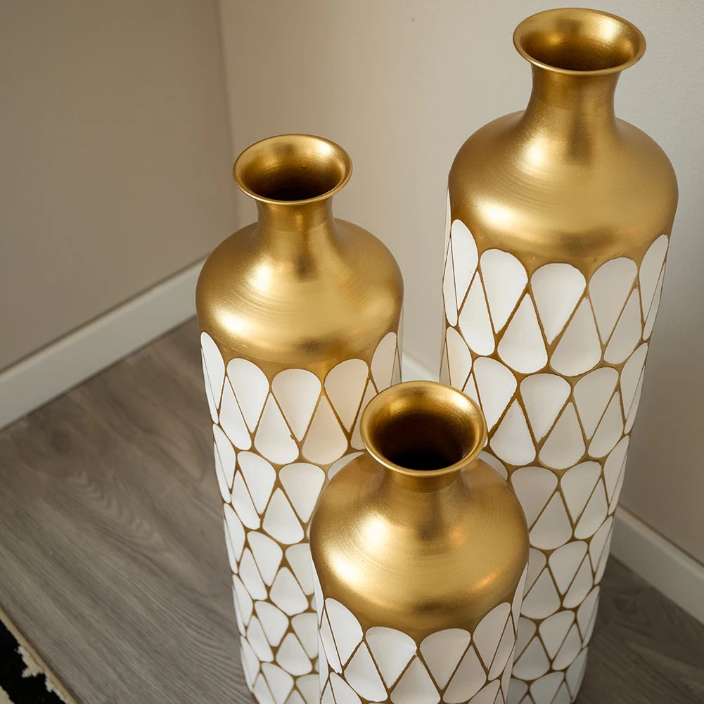 TWISTER.CK Floor Vase Set Modern Metal Drop Shaped Vases