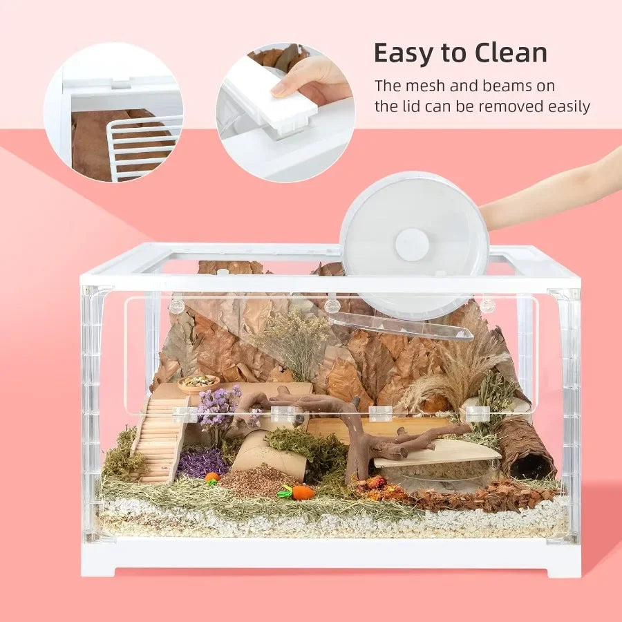 NONECN Stacker Series Hamster Cage Glass Enclosure