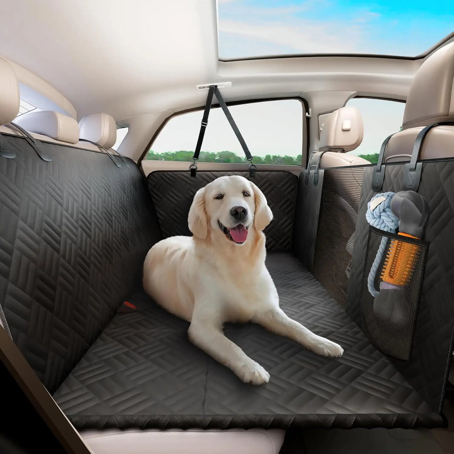 NONECN Car Rear Seat Dog Cover with Washable Extender