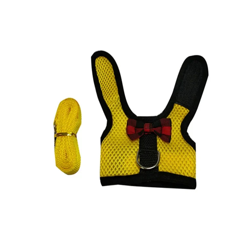 Small Animal Outdoor Walking Harness and Leash Set Cute Clothes for Puppy Kitten Pigs Bunny Chinchillas Necklace Rabbit Vest