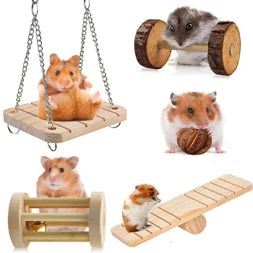 Natural Pine Wood Chew Toys For Small Pets Teeth Grinding