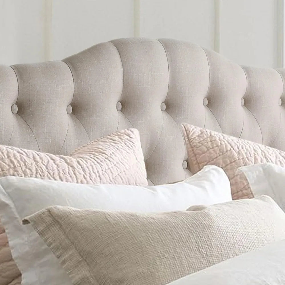 Givanna Adjustable Height Headboard With Linen Upholstery