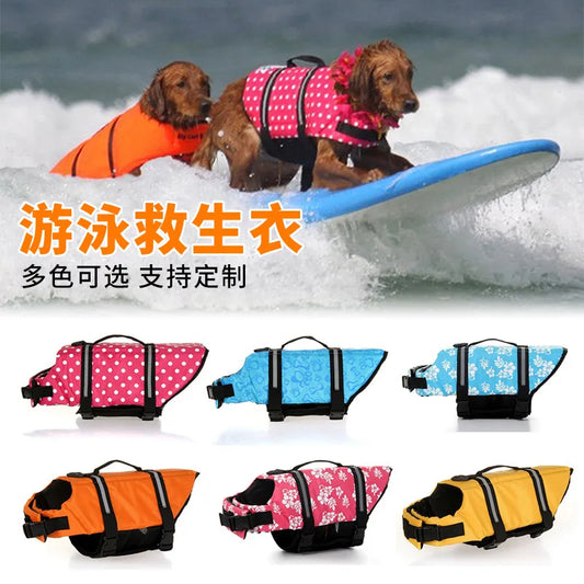 Moonbiffy Dog Life Vest Jacket Reflective Safety Swimming Suit