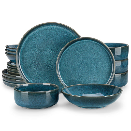 Malacasa Reactive Glaze Ceramic Dinner Set Tableware