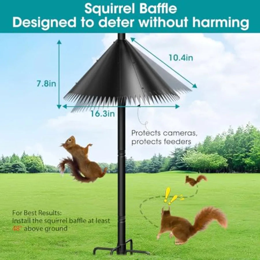 Squirrel-Proof Heavy-Duty Bird Feeder Stand With Five Hooks