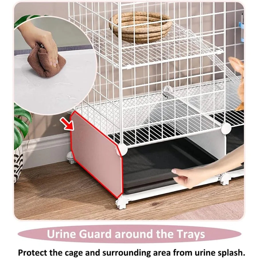 2Story Indoor Rabbit Cage With Dual Deep Pullout Trays
