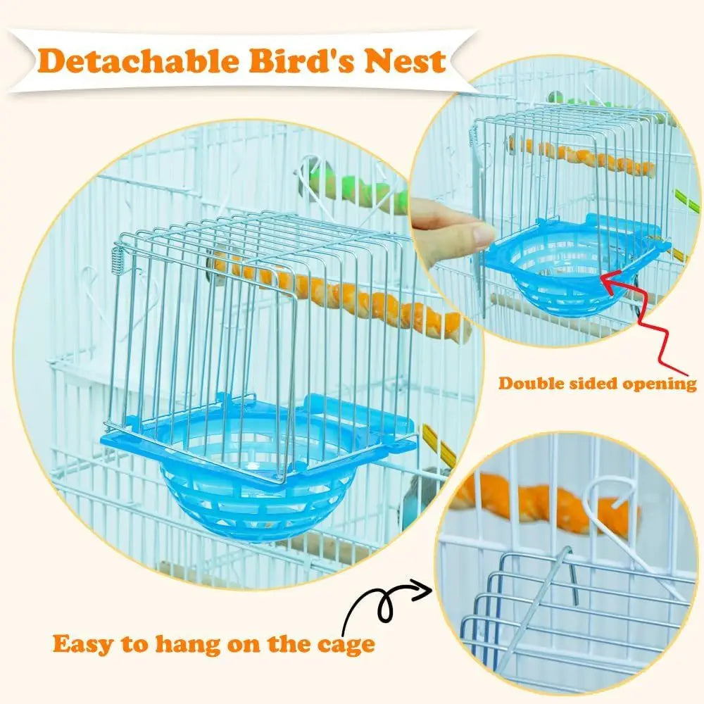 4 Pack Bird Nest Breeding Box With Barbed Wire Partition