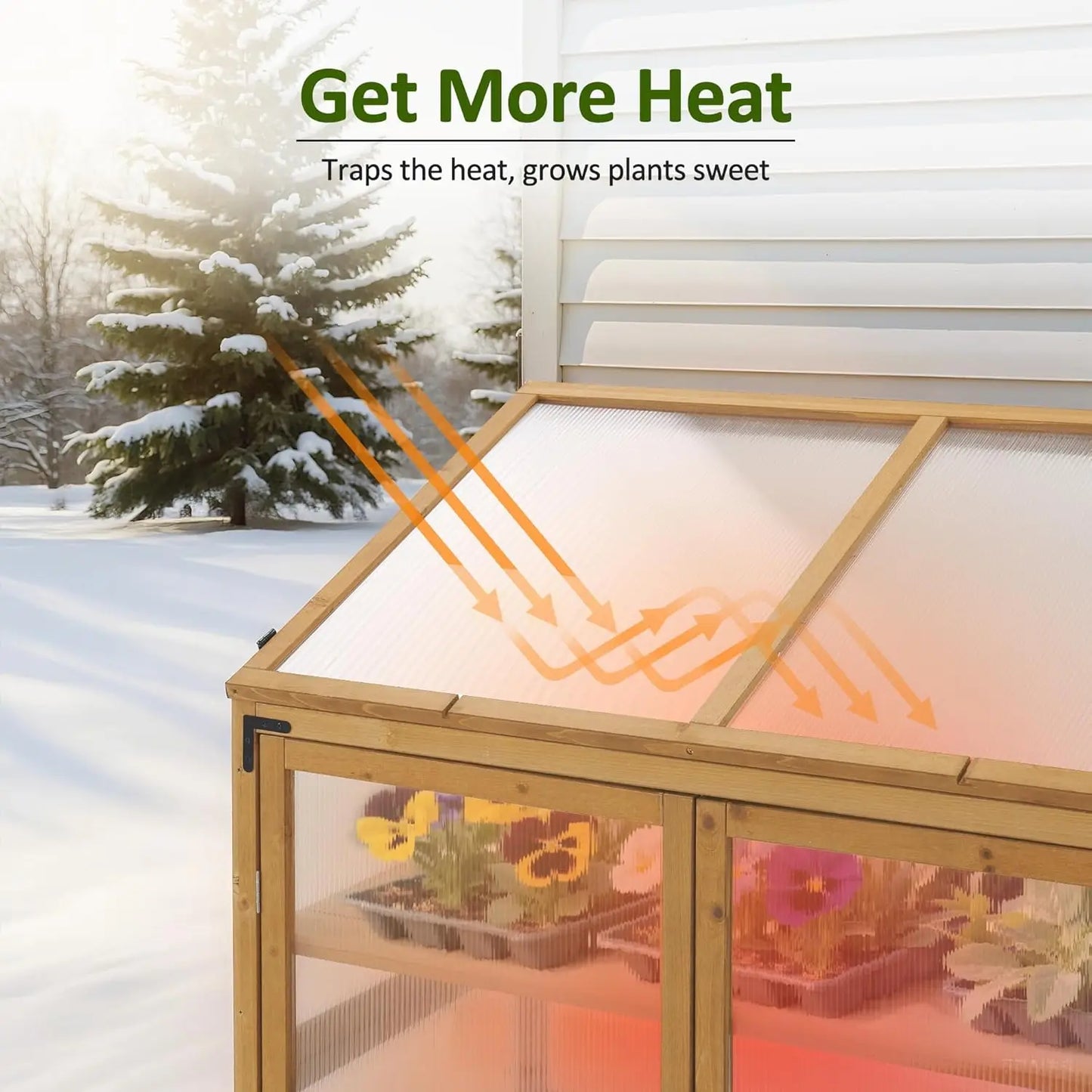 Frame Wooden Greenhouse With Adjustable Shelves For Outdoor Indoor Use