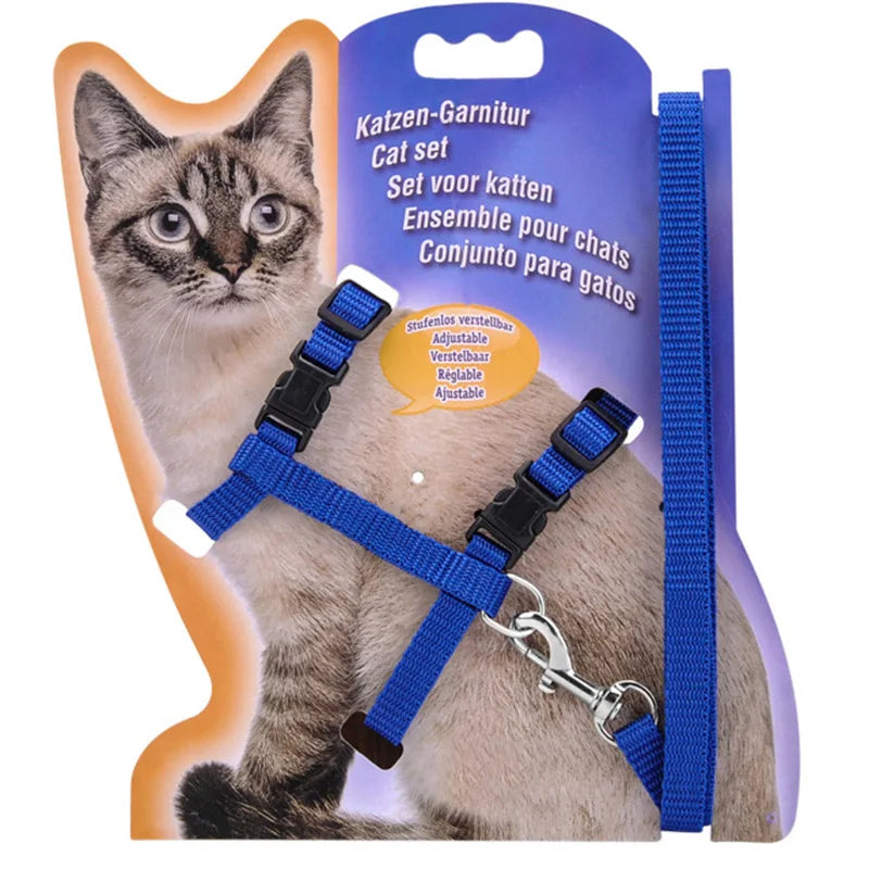 Adjustable Nylon Cat Collar And Leash Set For Cats