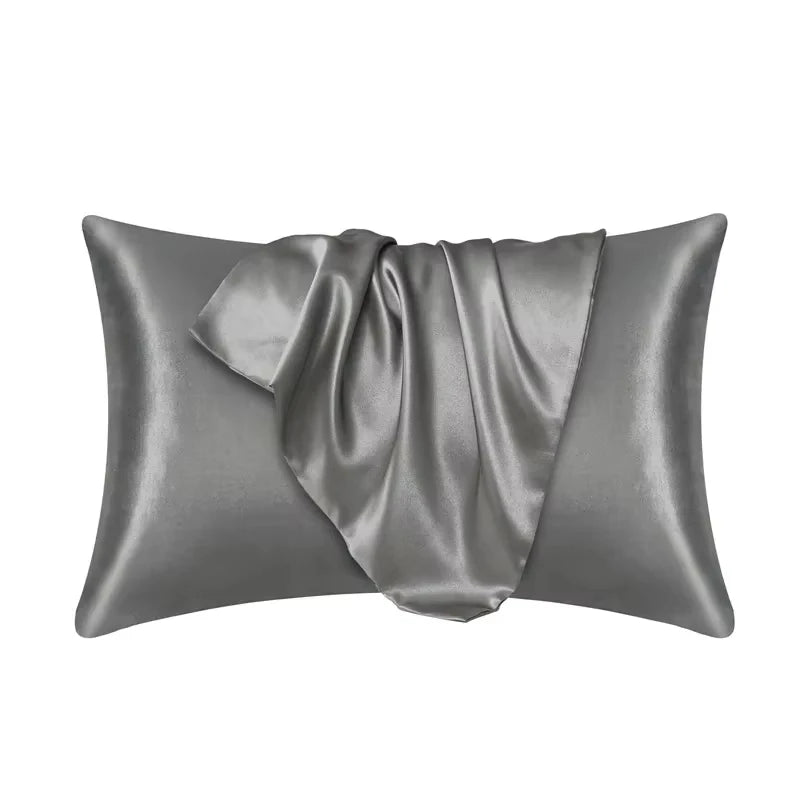 Solid Polyester Cotton Pillowcase Soft Satin Look Pillow Cover
