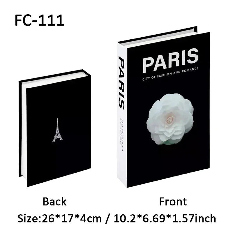Luxury Fake Book Storage Box Decor Paris Interior Ornaments