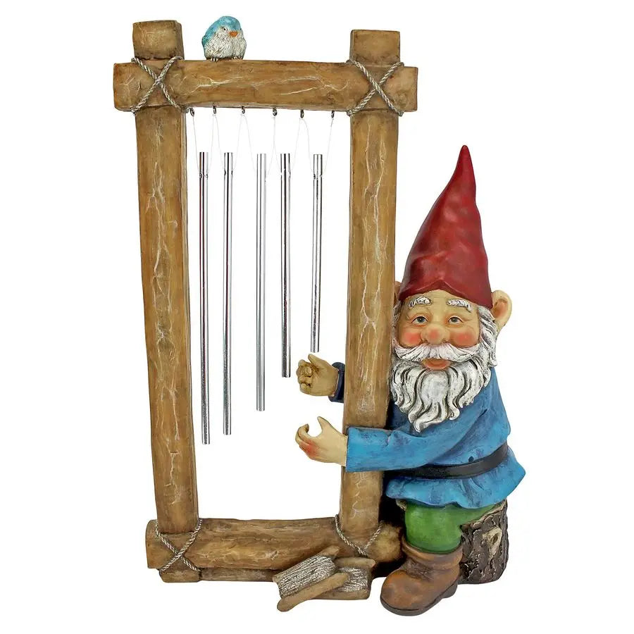 Garden Gnome Wind Chimes Outdoor Decoration Five Aluminum Chimes