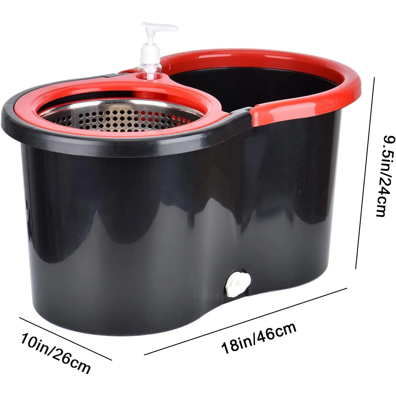 NONECN 360 Spin Mop Bucket With Wring System Microfiber Heads