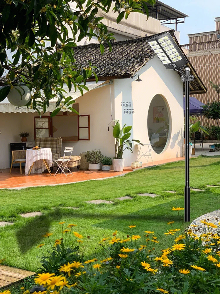 2-Pack 5000W Solar Street Lights Outdoor With Motion Sensor Remote