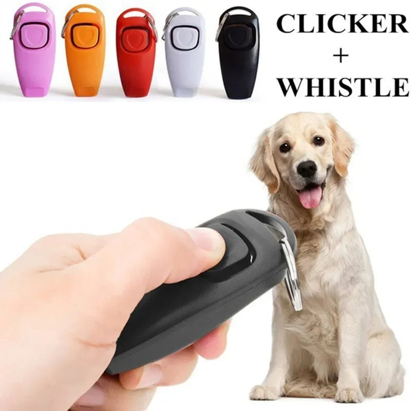 2 In 1 Dog Training Clicker And Whistle With Key Ring