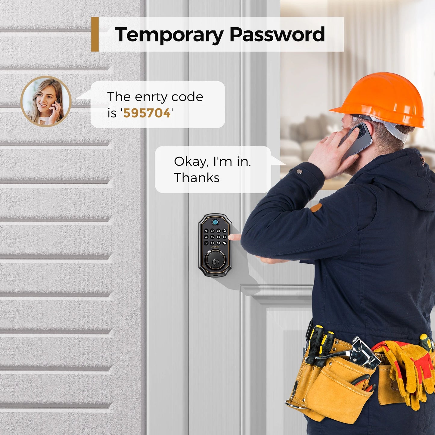Arpha D280 Keyless Entry Smart Lock With Fingerprint Keypad
