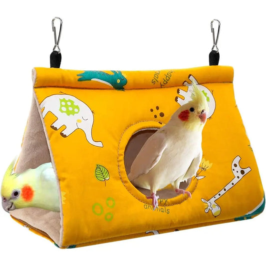 NONE Parrot Nest House Warm Plush Hanging Bed Shelter