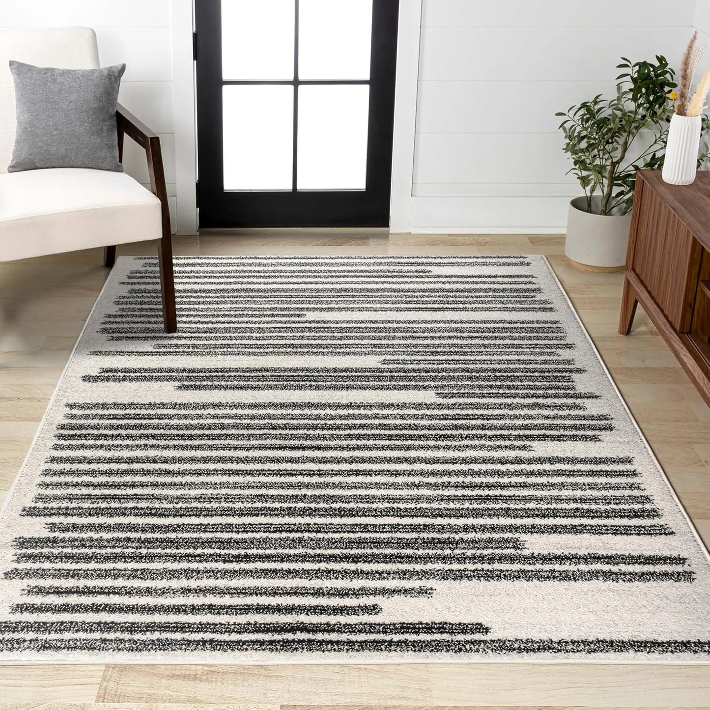 Modern Berber Stripe Indoor Rug For Living Room Pet Friendly And Easy Clean