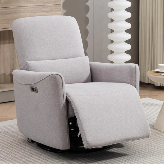 XIAOLANG Power Swivel Recliner Chair Upholstered Fabric Glider