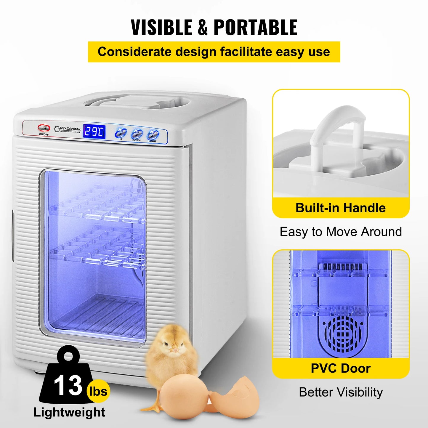 25L Reptile Incubator For Egg Breeding Hatchery And Thermostats