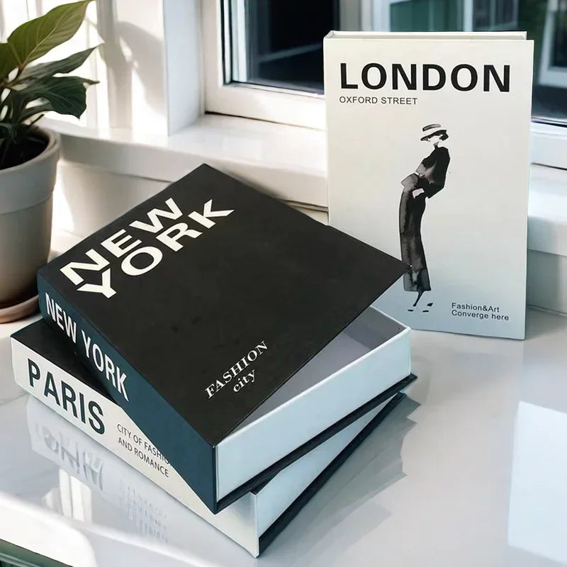 Luxury Fake Book Storage Box Decor Paris Interior Ornaments
