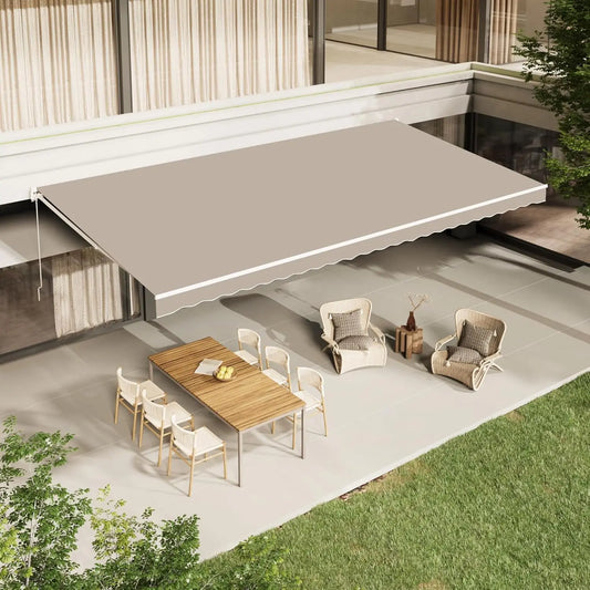 Patio Retractable Awning Sun Shade Canopy For Outdoor Use