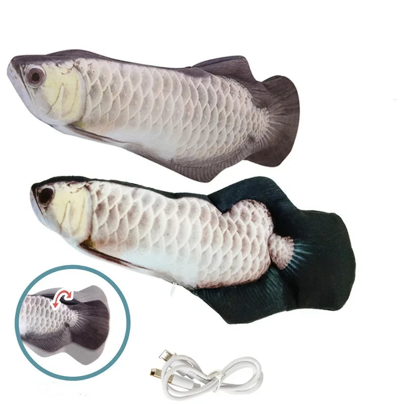 Interactive USB Charger Fish Cat Toy Electric Floppy Chew Toy