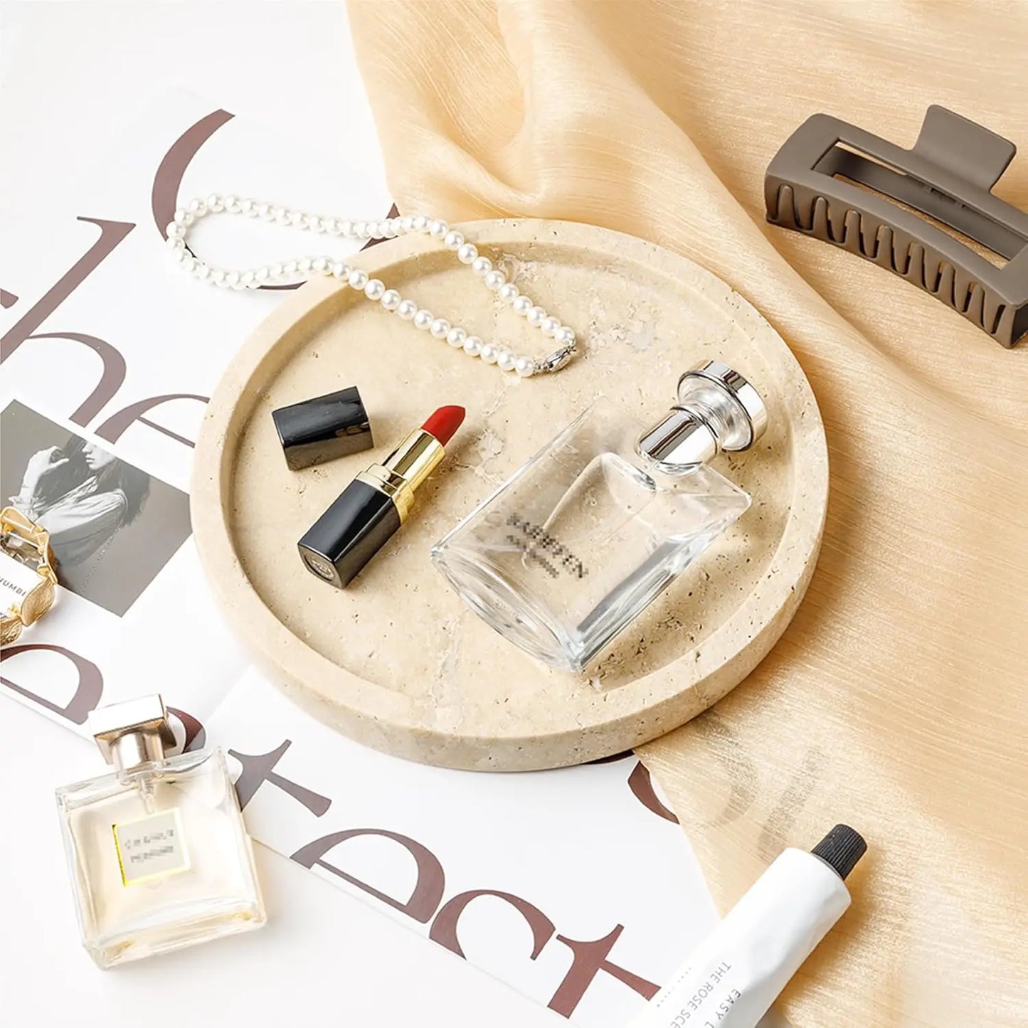 Natural Marble Vanity Tray for Jewelry and Perfume