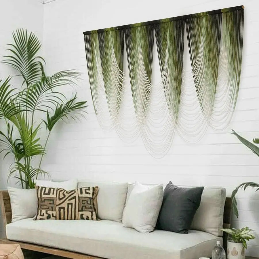 Dip Dyed Macrame Wall Hanging Tapestry Boho Home Decor