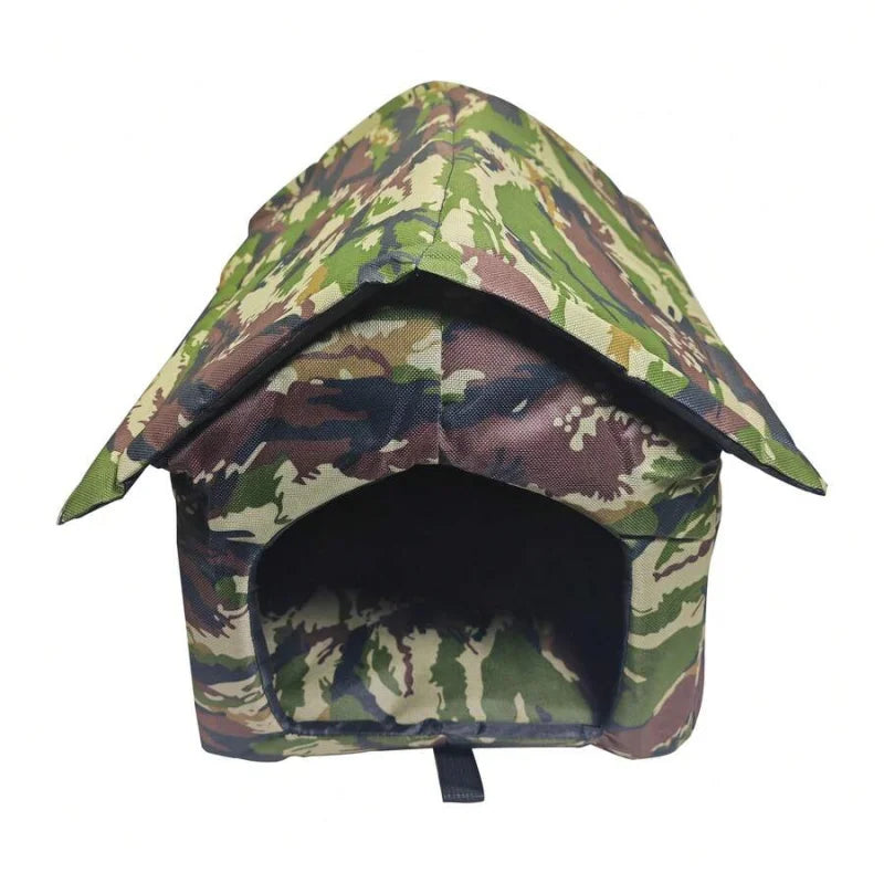 Waterproof Outdoor Cat House With Plush Lining For Stray Cats