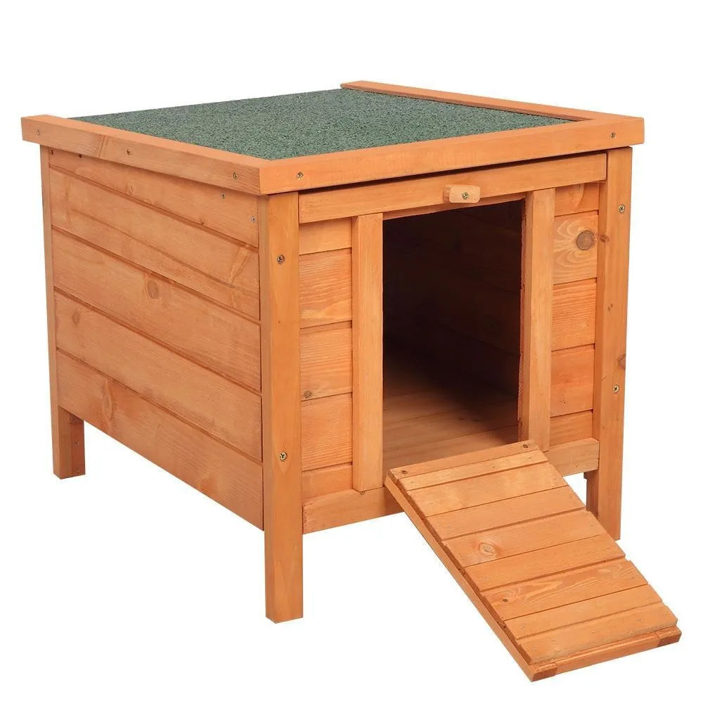 Weatherproof Outdoor Wooden Bunny Hutch for Small Pets