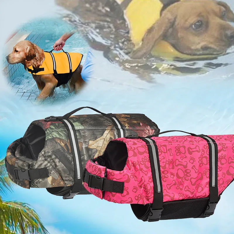 Moonbiffy Dog Life Vest Jacket Reflective Safety Swimming Suit