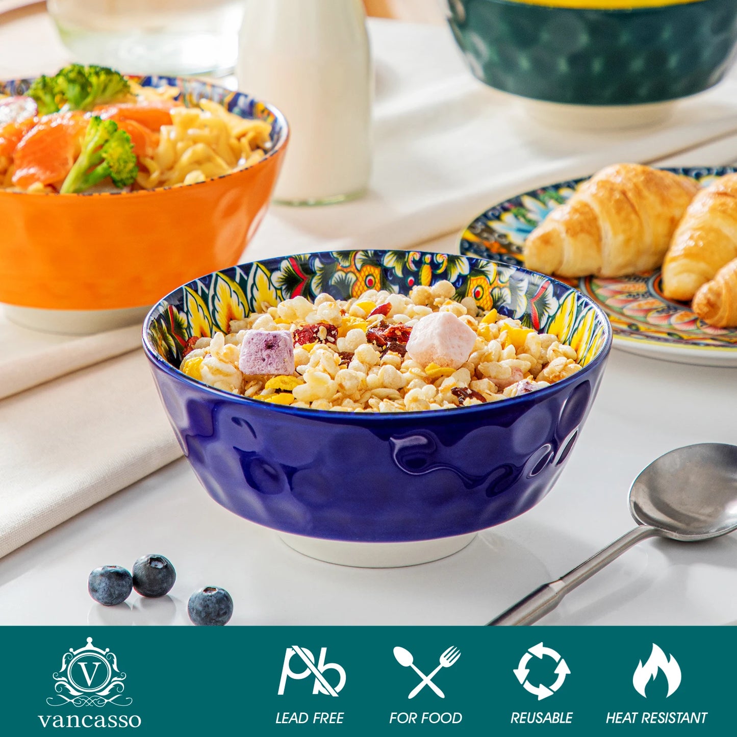 MALACASA Ceramic Soup Bowls Set Oven Safe Dishwasher Safe Dinnerware