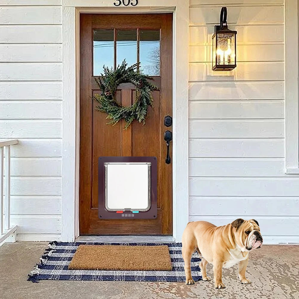 Cat Flap Door With 4 Way Lock ABS Plastic Entryway