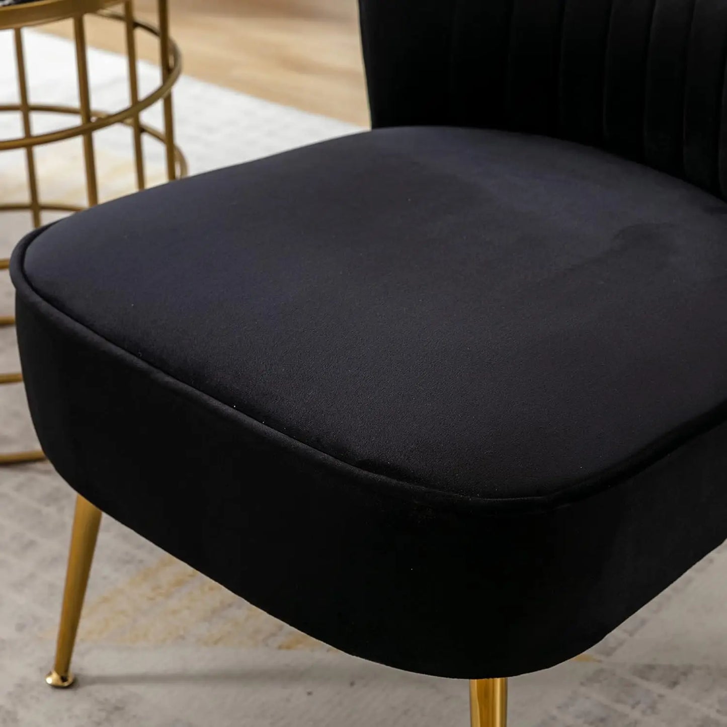 Velvet Accent Chair Set Of 2 Armless Slipper Mid Century