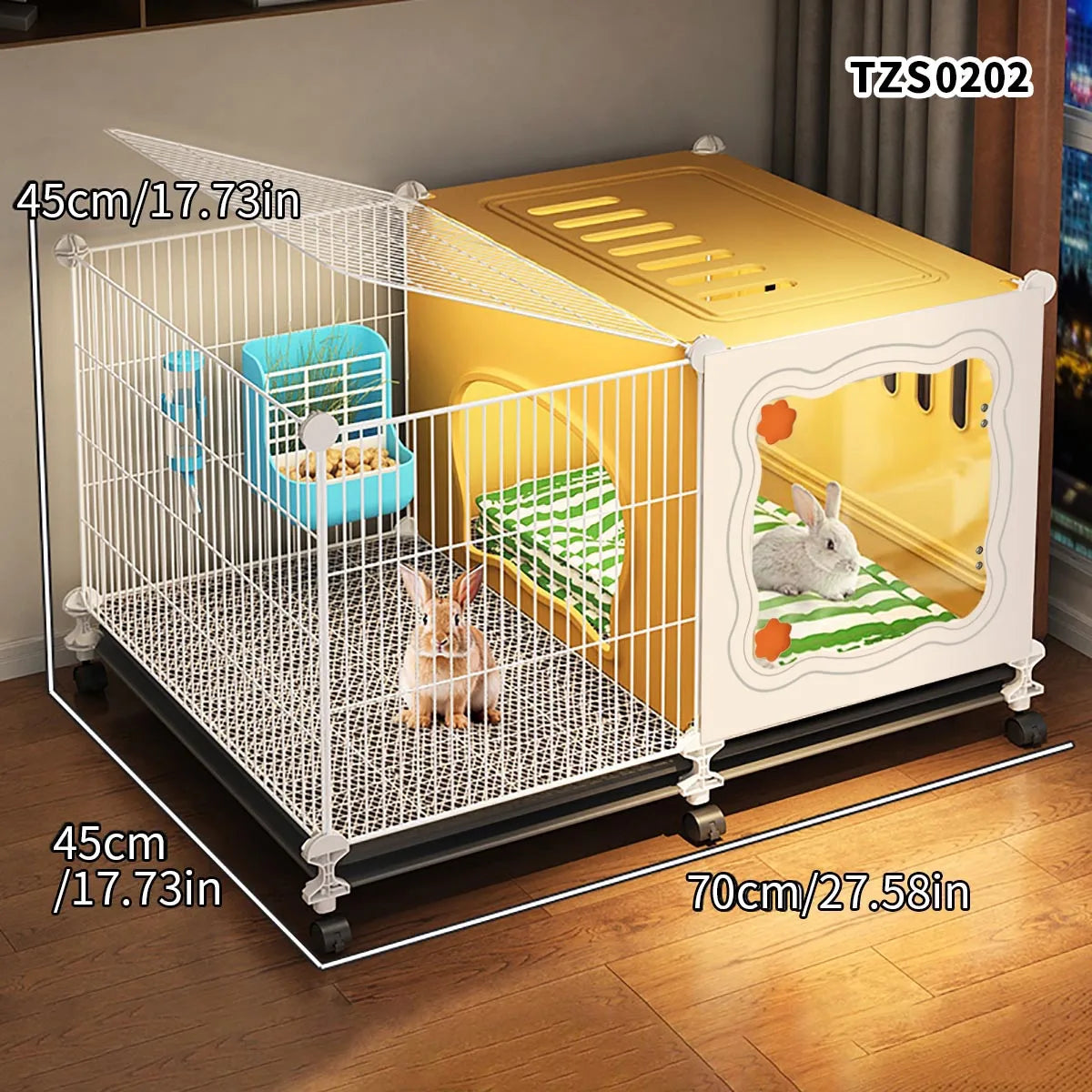 NONECN Encrypted Rabbit Cage With Guinea Pig Nest Kit