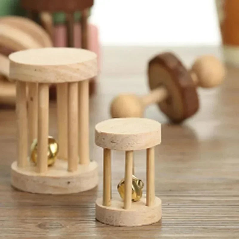 Natural Pine Wood Chew Toys For Small Pets Teeth Grinding