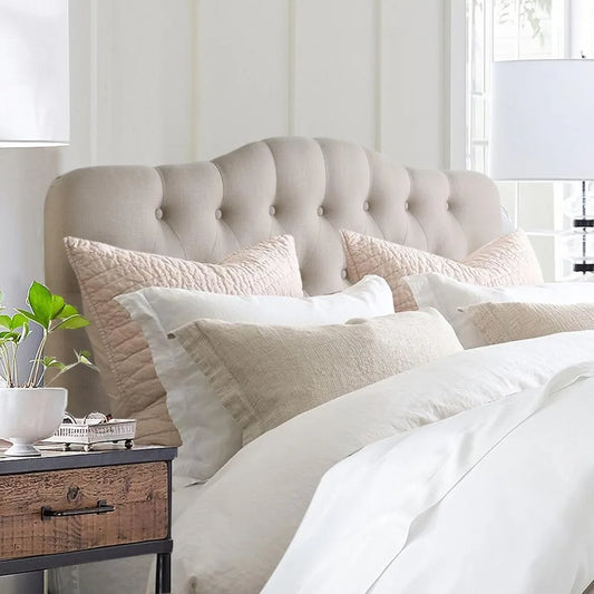 Givanna Adjustable Height Headboard With Linen Upholstery