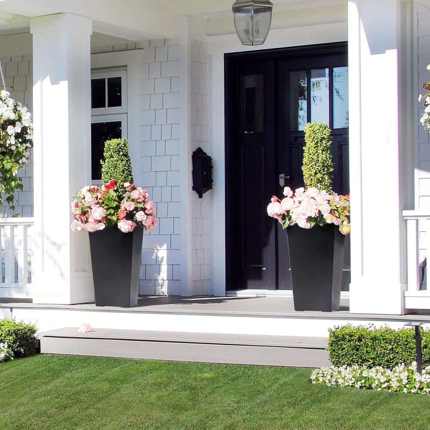 HobbyLane Taper Planter With Shelf Insert For Indoor Outdoor
