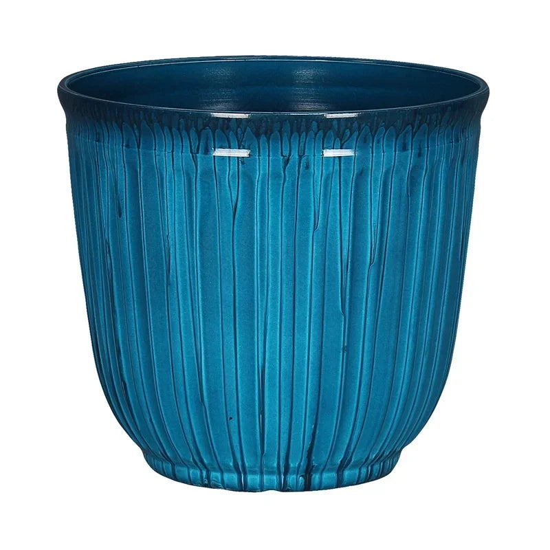 Recycled Plastic Round Planter With Drainage Holes