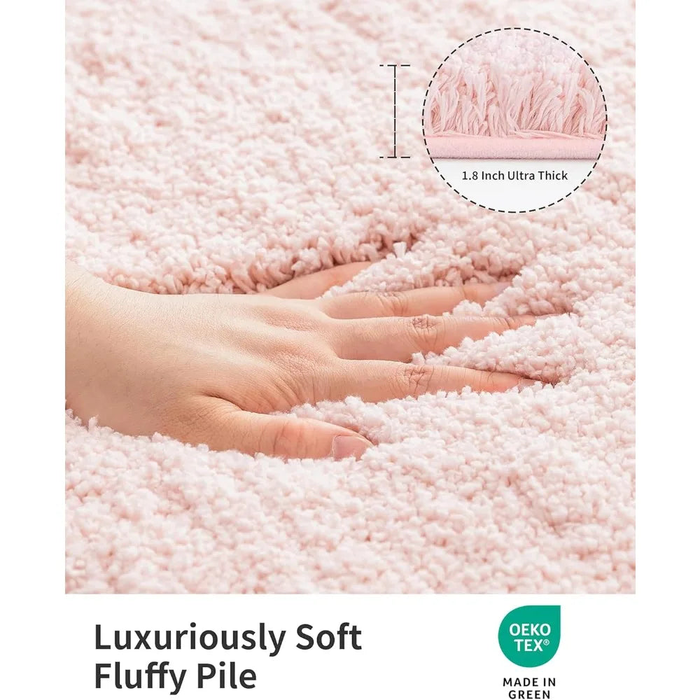 Non Slip Bathroom Rugs Microfiber Plush With Rubber Backing