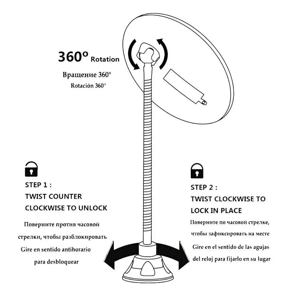 Rotation Makeup Mirror With LED Light Magnifying Tool