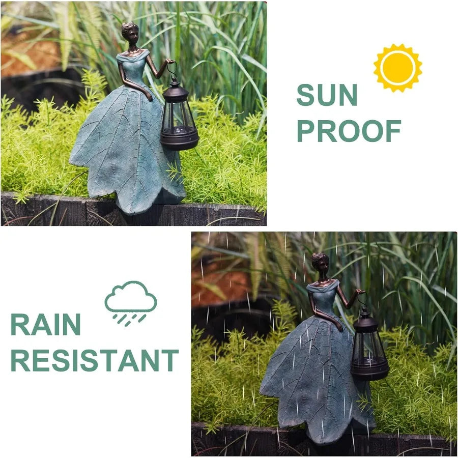 Fairy Statues Solar Outdoor Lights Resin Garden Decor