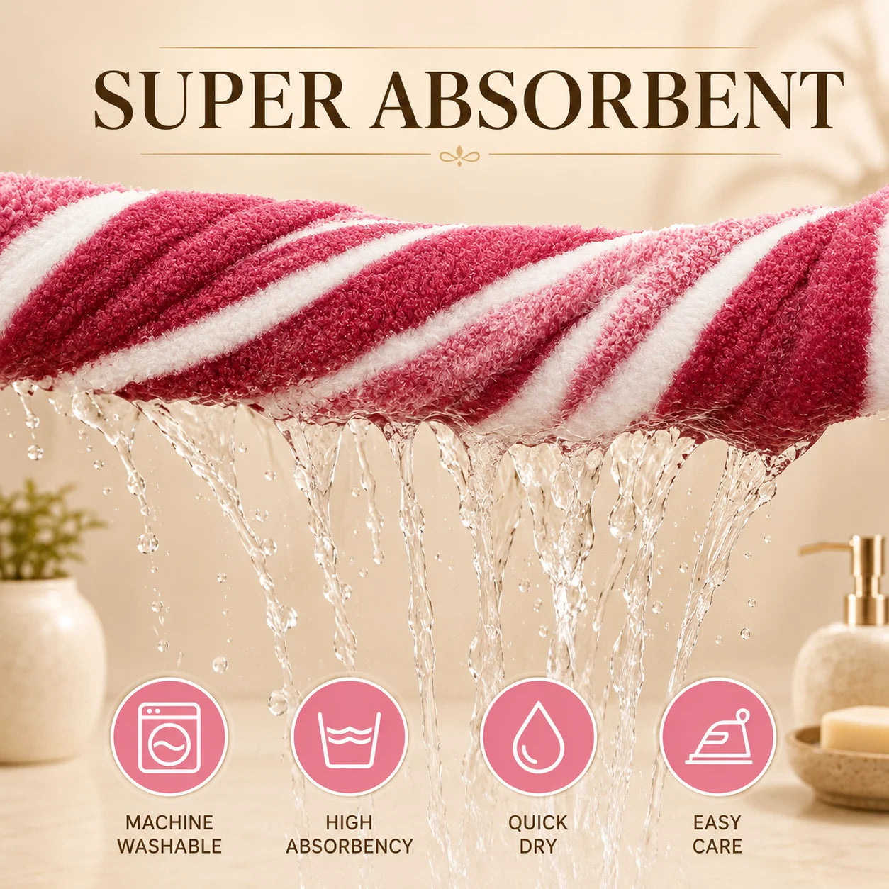 Ultra Absorbent Microfiber Towel Set For Bathroom Spa Use