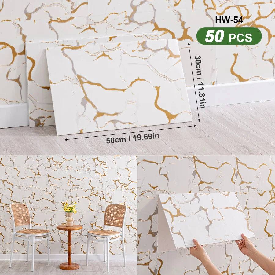 3D Self Adhesive Wall Tiles For Indoor Spaces Decor
