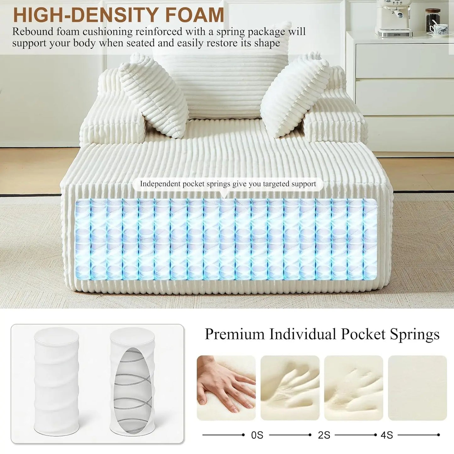 Indoor Upholstered Corduroy Chaise Lounge Sofa Bed