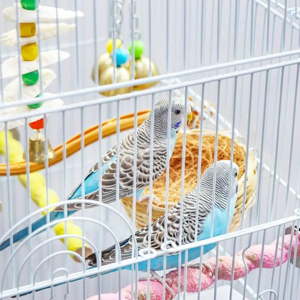 NONE Handwoven Bamboo Bird Nest Cage With Hook For Small Parrots Pack Of 4