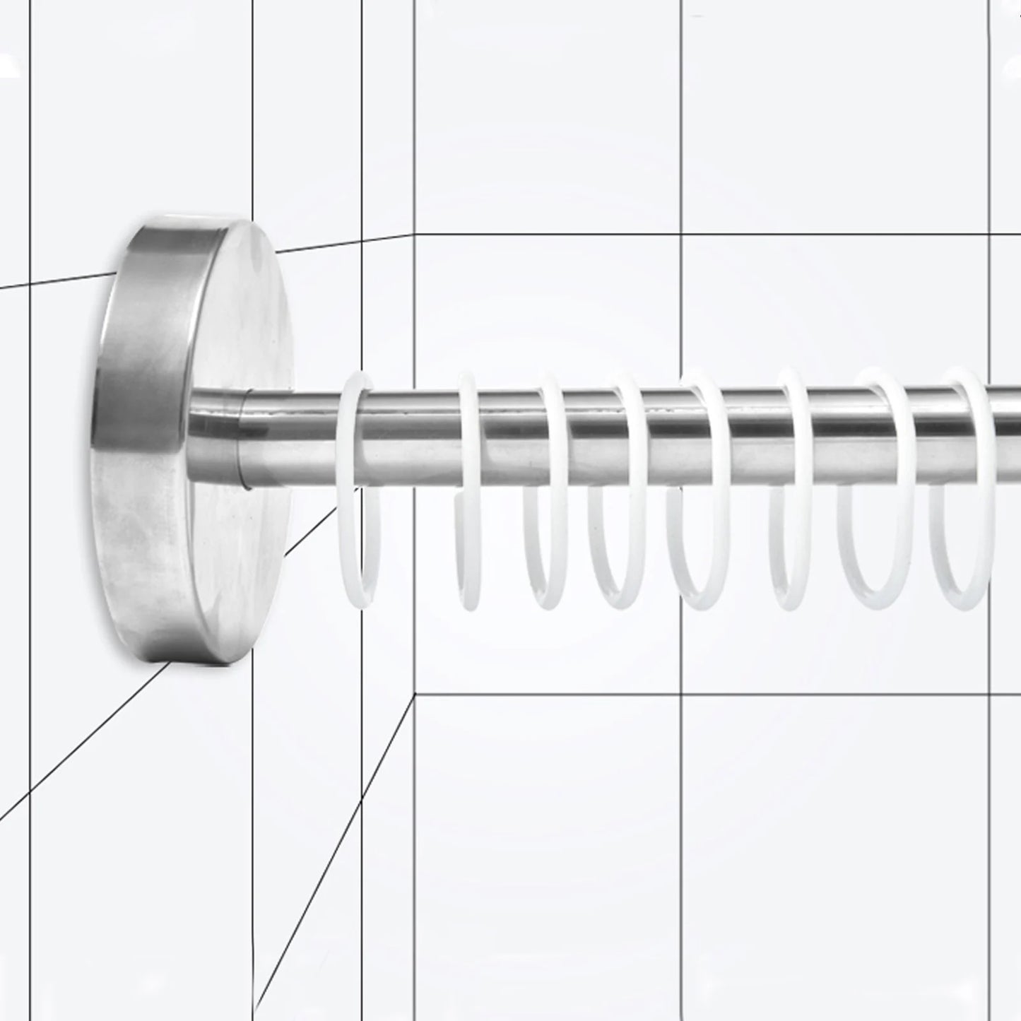 Stainless Steel U Shape Shower Curtain Bar Adjustable Curved Bathroom