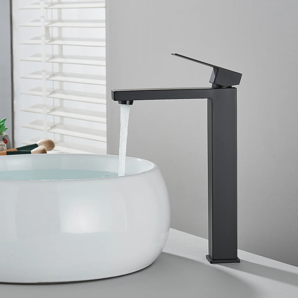 Onyzpily Deck Mounted Basin Faucet Stainless Steel Hot And Cold Water Mixer